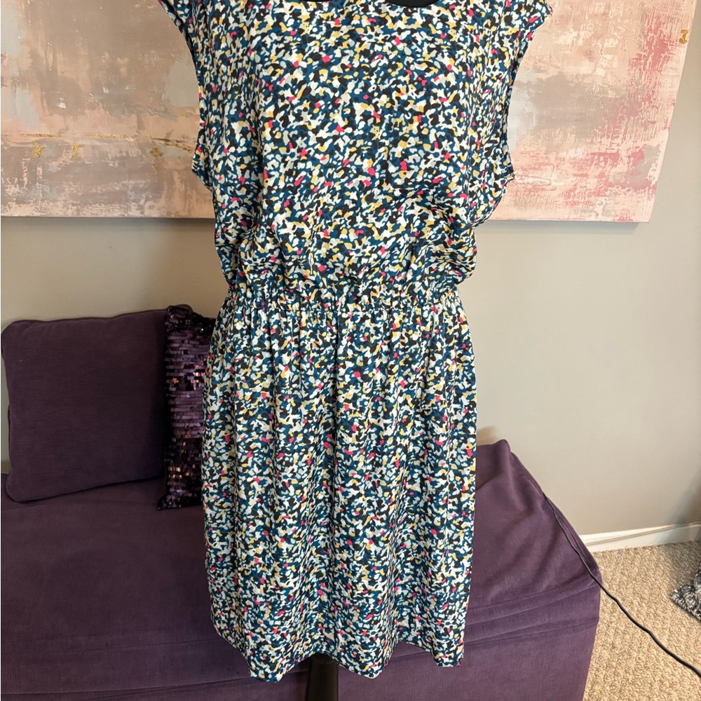 BCBGeneration Blue and White‎ Halter Mini Dress Size Large - Picture 3 of 11